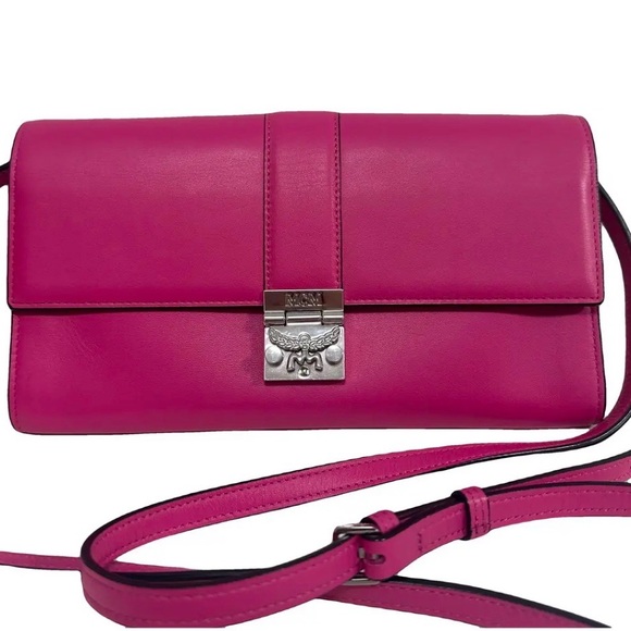 MCM Handbags - MCM Hot Pink NWT Patricia Continental Crossbody Wallet On Chain Purse *RARE*